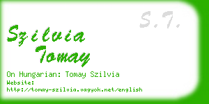 szilvia tomay business card